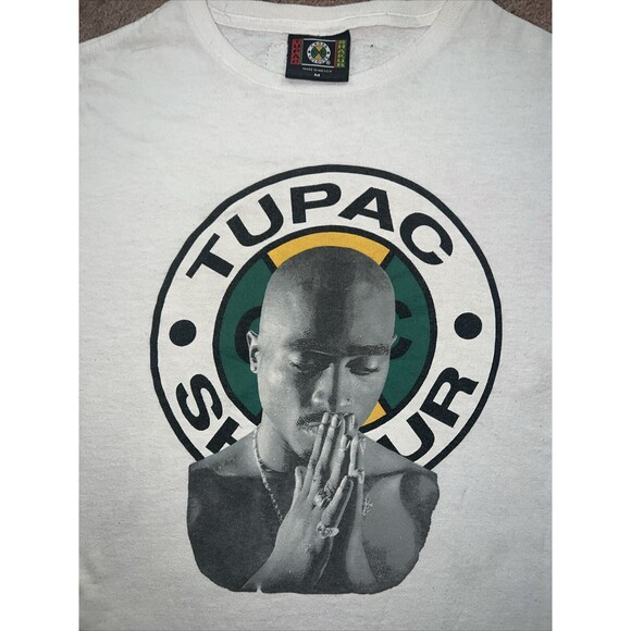 Cross Colours Tupac T-Shirt Adult Size Medium White Short Sleeve Adult - Picture 2 of 4